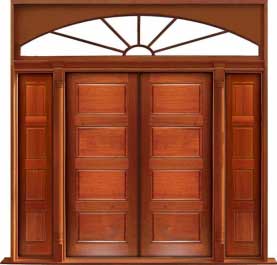 horizontal 4 panel: double door + sidelight on left
