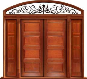horizontal 4 panel: double door + sidelight on left