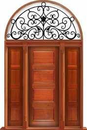 horizontal 4 panel: double door + sidelight on left