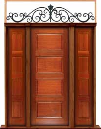 horizontal 4 panel: double door + sidelight on left