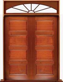 horizontal 4 panel: double door + sidelight on left