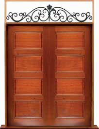 horizontal 4 panel: double door + sidelight on left
