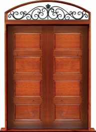horizontal 4 panel: double door + sidelight on left