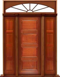 horizontal 4 panel: double door + sidelight on left